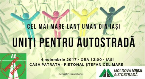 FOTO Eveniment - lant uman pentru autostrada 4 noiembrie
