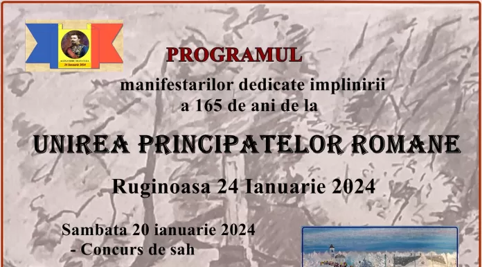 Unirea Principatelor Române, sărbătorită la Ruginoasa