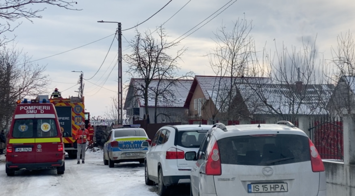Incendiu la o casă din Pașcani – FOTO