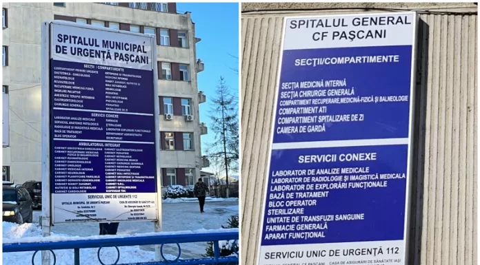 Angajări în cele două spitale din Pașcani. Zeci de posturi vor fi scoase la concurs