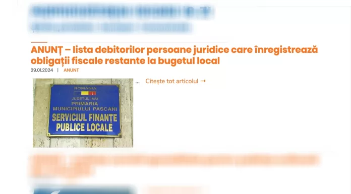 Datoriile societăților, publice pe site-ul Primăriei, la secret în anumite situații