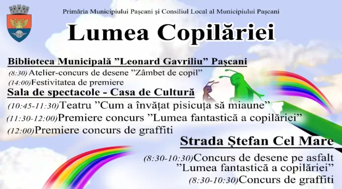 Program complet al activităților organizate de Ziua Copilului, la Pașcani