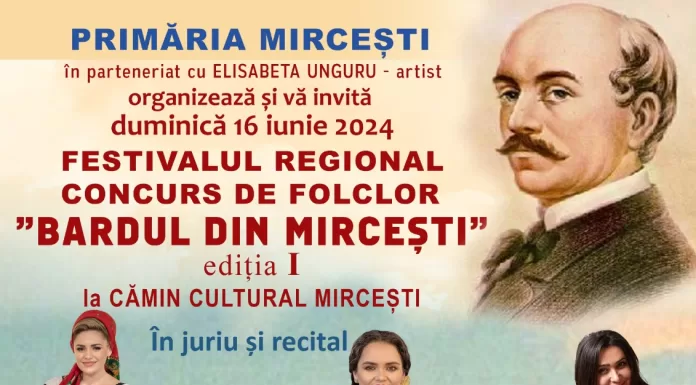 Concurs regional de folclor „Bardul din Mircești”, pe 16 iunie. Soliști naționali îndrăgiți în juriu și recital