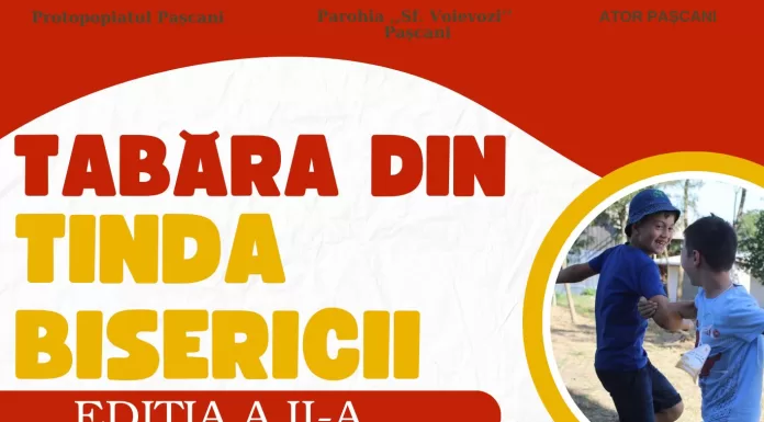 Tabăra din tinda bisericii, la Parohia Sfinții Voievozi Pașcani