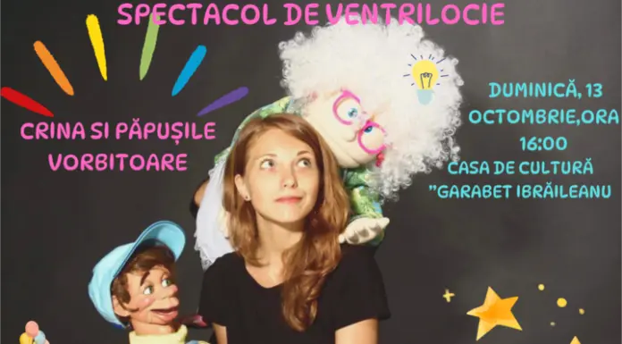 Spectacol inedit la Casa de Cultură Târgu Frumos. „Crina și păpușile vorbitoare” pe 13 octombrie