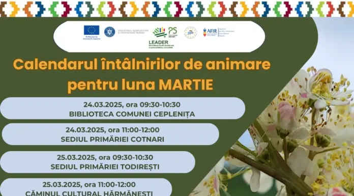 GAL SIRET-MOLDOVA – Calendarul întâlnirilor de informare în comunele din zona Pașcaniului