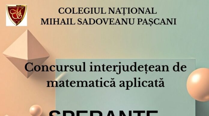 Colegiul Sadoveanu Pașcani organizează pe 8 noiembrie o nouă ediție a concursului cu tradiție „Speranțe Olimpice”